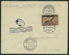 ZULEITUNGSPOST 229Aa BRIEF, Schweiz: 1933, 6. Südamerikafahrt, Prachtbrief - Zeppelines