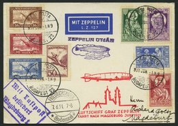 ZULEITUNGSPOST 109 BRIEF, Ungarn: 1931, Fahrt Nach Magdeburg, Prachtkarte - Zeppelines