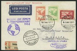 ZULEITUNGSPOST 138 BRIEF, Ungarn: 1932, 1. Südamerikafahrt, Einschreibkarte, Pracht - Zeppelines