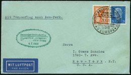 KATAPULTPOST 54b BRIEF, 4.7.1931, &quot,Europa&quot, - New York, Seepostaufgabe, Prachtbrief - Lettres & Documents