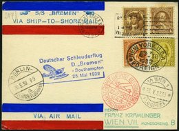 KATAPULTPOST 80a BRIEF, 25.5.1932, &quot,Bremen&quot, - Southampton, US-Landpostaufgabe, Prachtbrief - Cartas & Documentos