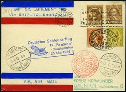 KATAPULTPOST 80a BRIEF, 25.5.1932, &quot,Bremen&quot, - Southampton, US-Landpostaufgabe, Prachtbrief - Storia Postale