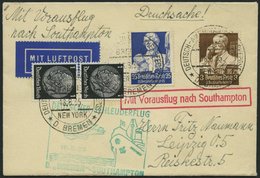 KATAPULTPOST 194c BRIEF, 19.6.1935, Bremen - Southampton, Deutsche Seepostaufgabe, Frankiert U.a. Mit Mi.Nr. 563, Drucks - Cartas & Documentos