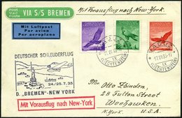 KATAPULTPOST 201Li BRIEF, Liechenstein: 24.7.1935, Bremen - New York, Prachtbrief, RR!, Nur 11 Belege Befördert! - Cartas & Documentos
