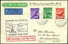 KATAPULTPOST 201Li BRIEF, Liechenstein: 24.7.1935, Bremen - New York, Prachtbrief, RR!, Nur 11 Belege Befördert! - Covers & Documents