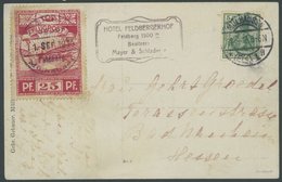 PIONIERFLUGPOST 1909-1914 22/01b BRIEF, 1913, Flugpost Feldberg-Mühlhausen Mit 5 Pf. Germania Und Flugsonderstempel 11.0 - Avions