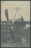 PIONIERFLUGPOST 1909-1914 1911, Offizielle Fotokarte Rundflug B.Z. Preis, Hans Vollmöller, Rückseitig Roter Eindruckstem - Aviones