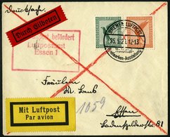 LUFTPOSTBESTÄTIGUNGSSTPL 33-02 BRIEF, Essen, 25.5.29, R3 Auf Eilbrief Aus Bremen, Pracht - Flugzeuge