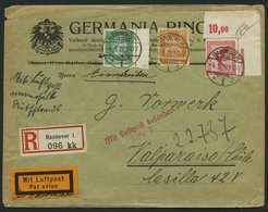 LUFTPOSTBESTÄTIGUNGSSTPL 63-03 BRIEF, KÖLN 2, L2, Luftpost Einschreibbrief Nach Chile, Feinst (Öffnungsmängel) - Poste Aérienne & Zeppelin