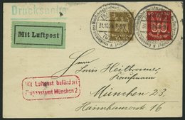 LUFTPOSTBESTÄTIGUNGSSTPL 77-02 BRIEF, MÜNCHEN, Flugpostamt, Drucksache Von FRANKFURT Nach München, Prachtkarte - Luft- Und Zeppelinpost