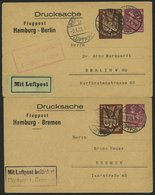 LUFTPOST-GANZSACHEN LPP81/011/2 BRIEF, 30.6.1923, 25 M. Braun, 20 M. Lila Drucksache, Hamburg-Berlin Und Hamburg-Bremen, - Vliegtuigen