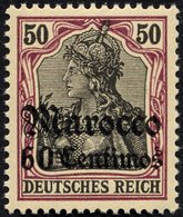 DP IN MAROKKO 28 **, 1905, 60 C. Auf 50 Pf., Ohne Wz., Postfrisch, Pracht, Gepr. Bothe, Mi. 70.- - Marruecos (oficinas)