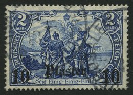 DP TÜRKEI 45 O, 1906, 10 Pia. Auf 2 M., Mit Wz., Pracht, Mi. 60.- - Turkey (offices)