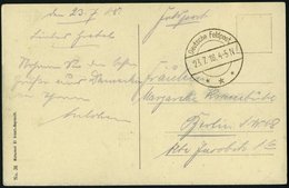 DP TÜRKEI 1918, Feldpoststation DAMASKUS (2 DFP) Auf Feldpost-Ansichtskarte, Pracht - Turquie (bureaux)