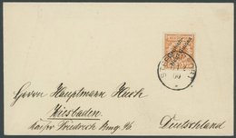 DEUTSCH-NEUGUINEA 5b BRIEF, 1900, 25 Pf. Dunkelorange Als Einzelfrankatur Auf Brief Von STEPHANSORT Nach Wiesbaden, Prac - Nueva Guinea Alemana