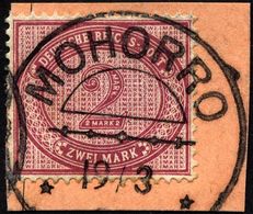 DEUTSCH-OSTAFRIKA VO 37e BrfStk, 1891, 2 M. Dunkelrotkarmin, Stempel MOHORRO, Postabschnitt, Pracht - Africa Orientale Tedesca
