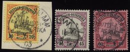 DEUTSCH-OSTAFRIKA 26,28/9 O, 1905, 20, 45 Und 60 H. Kaiseryacht, Ohne Wz., 3 Prachtwerte, Mi. 185.- - África Oriental Alemana