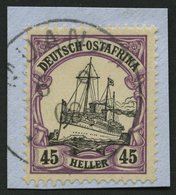 DEUTSCH-OSTAFRIKA 28b BrfStk, 1905, 45 H. Rotviolett/schwarz, Ohne Wz., Stempel MUANZA, Prachtbriefstück, Mi. (110.-) - Duits-Oost-Afrika