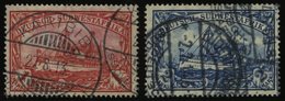 DSWA 29/30A O, 1912, 1 M. Karminrot Und 2 M. Blau, Mit Wz., Gezähnt A, Normale Zähnung, 2 Prachtwerte, Mi. 190.- - Deutsch-Südwestafrika
