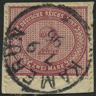 KAMERUN V 37e BrfStk, 1896, 2 M. Dunkelrotkarmin, Stempel KAMERUN, Postabschnitt, Pracht - Kameroen