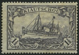 KIAUTSCHOU 36IIA *, 1918, 11/2 $ Schwarzviolettblau, Mit Wz., Kriegsdruck, Gezähnt A, Normale Zähnung, Pracht, Gepr. Jäs - Kiauchau