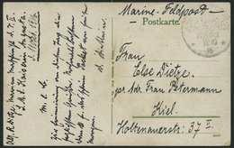 MSP VON 1914 - 1918 92 (Großer Kreuzer KAISERIN AUGUSTA), 11.10.1916, Feldpost-Ansichtskarte Von Bord Der Kaiserin Augus - Marítimo