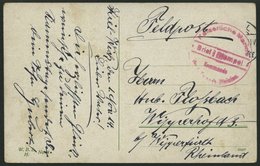 MSP VON 1914 - 1918 (18. Torpedoboot Division), 1.11.1914, Roter Briefstempel, Feldpost-Ansichtskarte (Hochseetorpedotbo - Schiffahrt