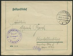 DT. FP IM BALTIKUM 1914/18 Militätverwaltung Kurland, Violetter Briefstempel, Mit Tarnstempel DEUTSCHE FELDPOST *** Auf  - Lettland