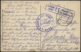 LETTLAND Feldpoststation Nr. 383, 15.1.18, Mit Aptiertem Stempel K.D. FELDPOST ** Auf Ansichtskarte (Riga-Kaiserlicher G - Letland