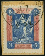 MARIENWERDER 14a BrfStk, 1920, 5 M. Ultramarin/hellrot, Prachtbriefstück, Mi. 120.- - Altri & Non Classificati