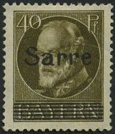 SAARGEBIET 24PFBI *, 1920, 40 Pf. Bayern-Sarre Mit Plattenfehler Oberste Gitterlinie Rechts Verkürzt, Starke Falzreste,  - Sonstige & Ohne Zuordnung