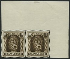 SAARGEBIET 103III **, 1925, 10 Fr. Madonna Im Paar Aus Der Rechten Oberen Bogenecke, Dabei Feld 5 Mit Abart Fleck Auf De - Autres & Non Classés