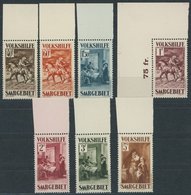 SAARGEBIET 151-57 **, 1931, Gemälde IV, Prachtsatz Vom Oberrand, Mi. 650.- - Otros & Sin Clasificación