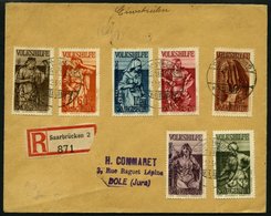 SAARGEBIET 199-205 BRIEF, 1935, Volksabstimmung Auf Satzbrief (Einschreibbrief) Nach Frankreich, Pracht - Autres & Non Classés