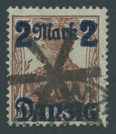 FREIE STADT DANZIG 28II O, 1920, 2 M. Auf 35 Pf., Hellgrauer Netzunterdruck, Spitzen Nach Unten, Zeitgerechte Entwertung - Otros & Sin Clasificación