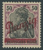 FREIE STADT DANZIG 39 *, 1920, 50 Pf. Kleiner Innendienst, Falzrest, Pracht, Mi. 200.- - Sonstige & Ohne Zuordnung