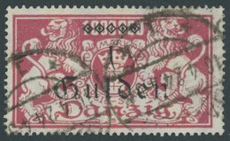 FREIE STADT DANZIG 189II O, 1923, 1 G. Auf 1 Mio. M. Lilarot Mit Plattenfehler U In Gulden Unten Offen, Zeitgerechte Ent - Otros & Sin Clasificación