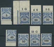 PORTOMARKEN P 30-37 **, 1923, Großes Staatswappen, Prachtsatz, Mi. 220.- - Altri & Non Classificati