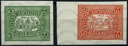 ASCHAFFENBURG II/IIIBx **, 1946, 10 Pf. Grün Und 16 Pf. Rot, Ungezähnt, Waagerechte Wellenlinien, 2 Prachtwerte, Mi. 72. - Otros & Sin Clasificación