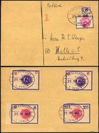 FREDERSDORF Sp 227FIV BRIEF, 1945, 6 Pf., Rahmengröße 28x19 Mm, Große Wertziffern, Mit Abart Wertziffer Bläulichviolett, - Correos Privados & Locales