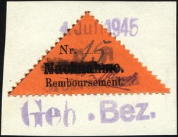 GROSSRÄSCHEN-VORLÄUFER V 2AI BrfStk, 1945, 15 Pf. Schwarz Auf Bräunlichrot, Nachnahme In Antiqua, Prachtbriefstück, Mi.  - Private & Lokale Post