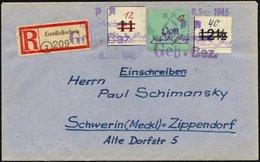 GROSSRÄSCHEN-VORLÄUFER V 26U,V 27 BRIEF, 1945, 12 Pf. Rot, Ungezähnt Und 40 Pf. Schwarz Uhrzeit Mit Zusatzfrankatur Auf  - Private & Lokale Post