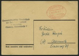 ALL. BES. GEBÜHR BEZAHLT CHEMNITZ 5 Gebühr Bezahlt, 25.9.45, Roter Ellipsenstempel, Karte Feinst - Sonstige & Ohne Zuordnung