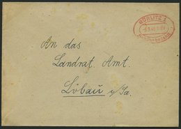 ALL. BES. GEBÜHR BEZAHLT GÖRLITZ Gebühr Bezahlt, 5.9.45, Roter Ellipsenstempel, Prachtbrief - Other & Unclassified