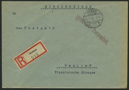 ALL. BES. GEBÜHR BEZAHLT HEMAU, 30.5.46, L1 Gebühr Bezahlt Einschreibbrief, Feinst - Other & Unclassified