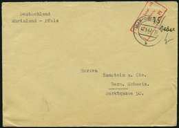 ALL. BES. GEBÜHR BEZAHLT IDAR-OBERSTEIN, 12.5.47, Roter R3 Gebühr Bezahlt/ Taxe Percue/Pf, Handschriftlich 75 Und Signum - Other & Unclassified