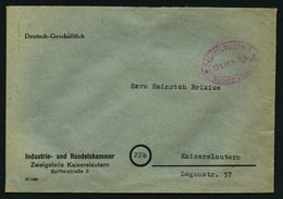 ALL. BES. GEBÜHR BEZAHLT KAISERSLAUTERN Gebühr Bezahlt, 10.1.48, Violetter Ellipsenstempel Mit 2 Sternen Und Ohne Steg,  - Other & Unclassified