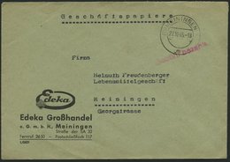 ALL. BES. GEBÜHR BEZAHLT (15)MEININGEN, 27.10.45, Roter L1 Gebühr Bezahlt, Geschäftsbrief, Pracht - Otros & Sin Clasificación