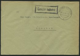 ALL. BES. GEBÜHR BEZAHLT PASSAU-ILZSTADT, 01.1.46, R1 Gebühr Bezahlt, Prachtbrief - Otros & Sin Clasificación