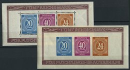 ALLIIERTE BES. Bl. 12A/B **, 1946, Blockpaar Briefmarken-Ausstellung, Pracht, Mi. 120.- - Autres & Non Classés